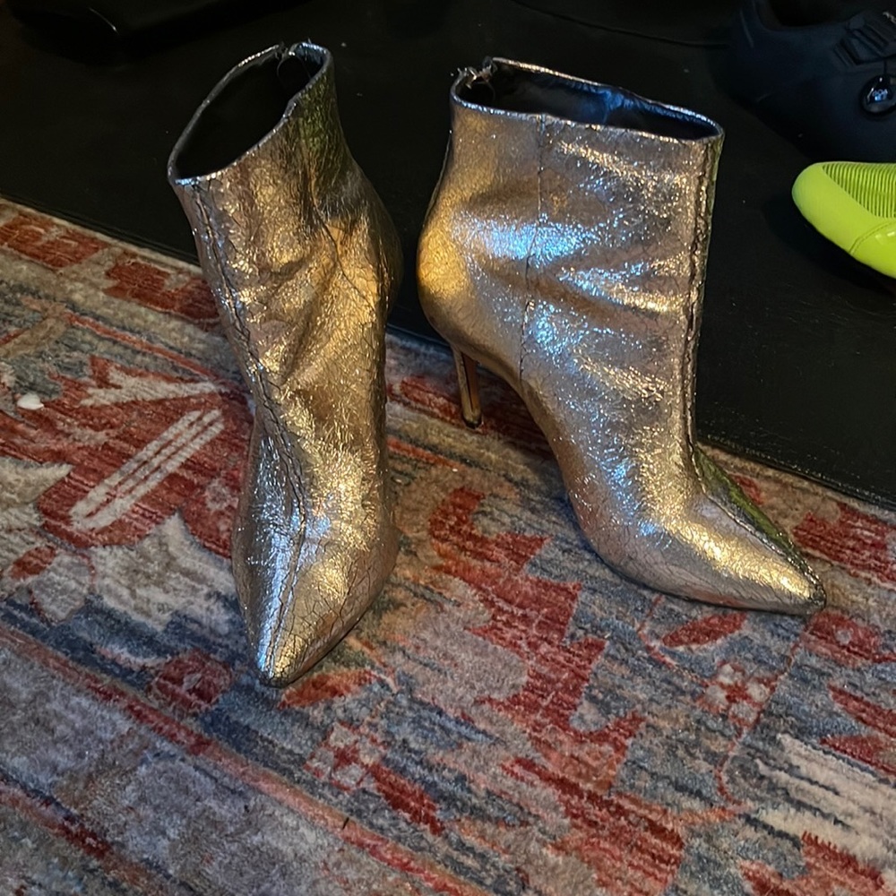 Schutz crackle gold booties